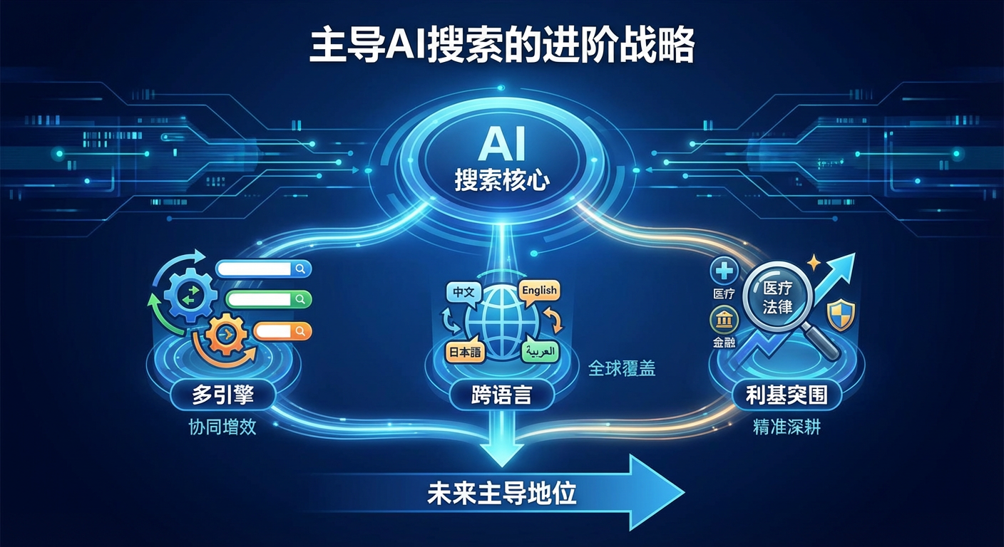 【GEO下篇】主导AI搜索的进阶战略：多引擎、跨语言与利基突围